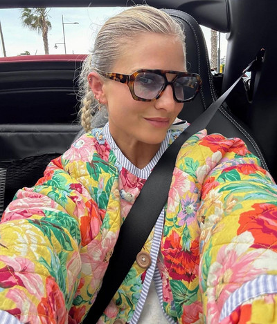 2024 Jesen Zima Ležerna ulična odjeća Ženska debela topla pamučna jakna s otisnutim cvjetovima Modna elegantna spojena ženska jakna dugih rukava