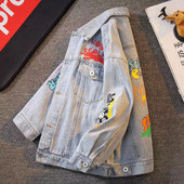 Proljeće Jesen Dječja odjeća Traper jakne za dječake S printom crtića 5-14 godina Ležerna dječja jean jakna Tinejdžerski kaput Gornja odjeća