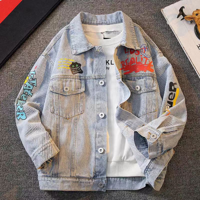 Proljeće Jesen Dječja odjeća Traper jakne za dječake S printom crtića 5-14 godina Ležerna dječja jean jakna Tinejdžerski kaput Gornja odjeća