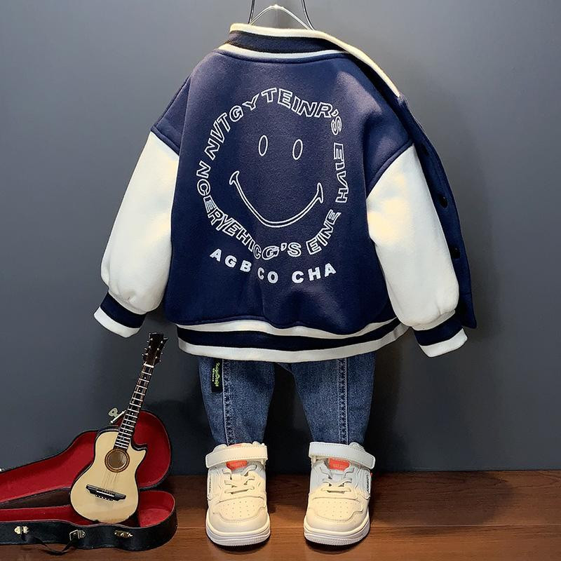 Bērnu apģērbi Burtu jakas 2022. gada pavasaris, jauns, izšūts, izšūts zēnu beisbola mētelis, meitenes mētelis ar vienrindu