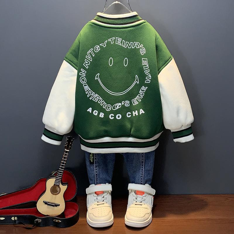 Bērnu apģērbi Burtu jakas 2022. gada pavasaris, jauns, izšūts, izšūts zēnu beisbola mētelis, meitenes mētelis ar vienrindu