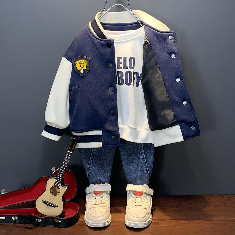 Bērnu apģērbi Burtu jakas 2022. gada pavasaris, jauns, izšūts, izšūts zēnu beisbola mētelis, meitenes mētelis ar vienrindu
