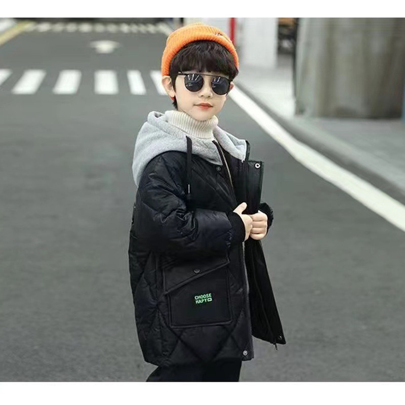 2–10 metų žiemos berniukų striukė, stora, šilta paltas su gobtuvu, skirtas vaikams, paminkštintas pamušalas, medvilniniai viršutiniai drabužiai