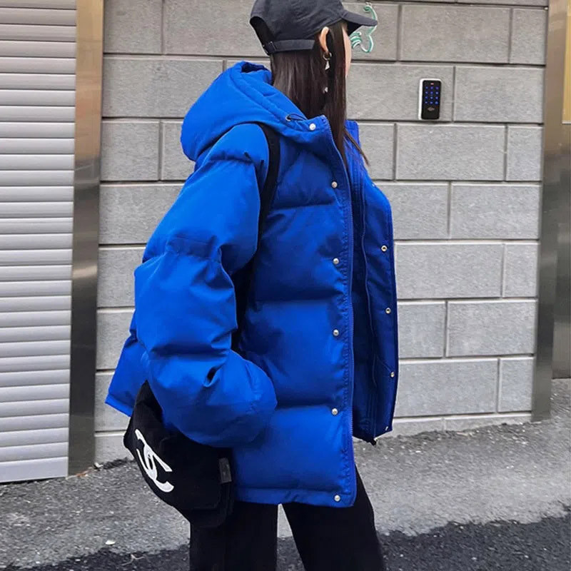 Ocazional femei largi, cu glugă, din bumbac, căptușite, jachete de iarnă, îngroșate, rezistente la vânt, îmbrăcăminte caldă pentru zăpadă, parkas, îmbrăcăminte coreeană cu mânecă lungă