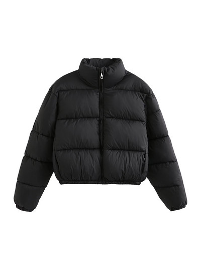 Vintage femei maro jachete puf calde 2023 iarna moda doamnelor elegante parka scurtă casual femei chic verde îmbrăcăminte exterioară