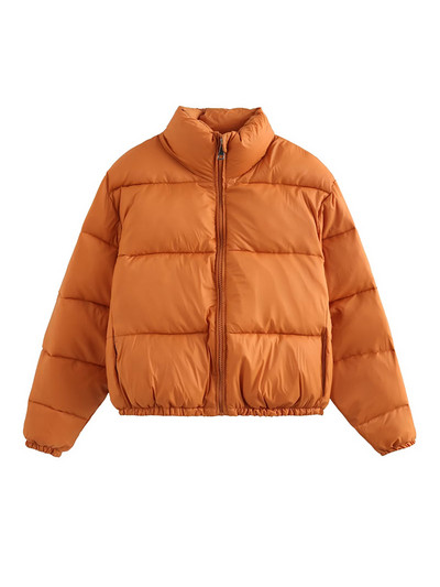 Vintage femei maro jachete puf calde 2023 iarna moda doamnelor elegante parka scurtă casual femei chic verde îmbrăcăminte exterioară