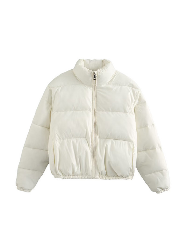 Vintage femei maro jachete puf calde 2023 iarna moda doamnelor elegante parka scurtă casual femei chic verde îmbrăcăminte exterioară