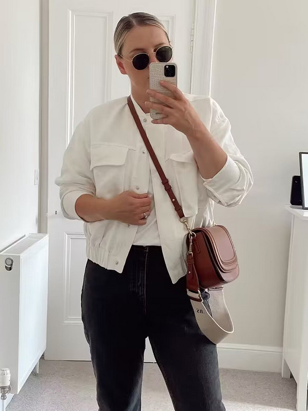 Vintage ženska široka bomber jakna 2023. Jesen Zima Elegantne kratke jakne Ležerna ženska ulična odjeća Gornja odjeća za djevojke Chic