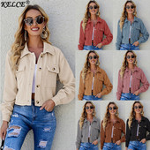 KELCE Brand Jesen Zima Ženska ležerna jakna 2022 Nova modna ženska uska jakna od samta Jednobojna gornja odjeća Ženska odjeća