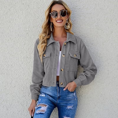 KELCE Brand Jesen Zima Ženska ležerna jakna 2022 Nova modna ženska uska jakna od samta Jednobojna gornja odjeća Ženska odjeća