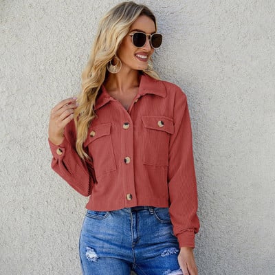 KELCE Brand Jesen Zima Ženska ležerna jakna 2022 Nova modna ženska uska jakna od samta Jednobojna gornja odjeća Ženska odjeća