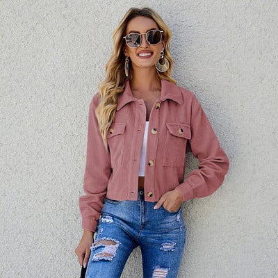 KELCE Brand Jesen Zima Ženska ležerna jakna 2022 Nova modna ženska uska jakna od samta Jednobojna gornja odjeća Ženska odjeća