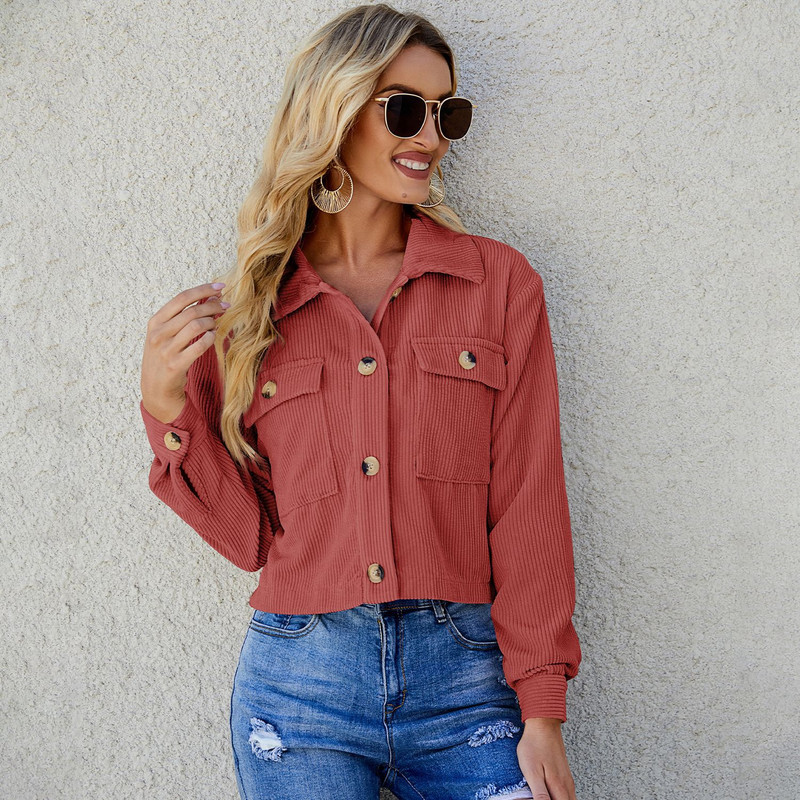 KELCE Brand Jesen Zima Ženska ležerna jakna 2022 Nova modna ženska uska jakna od samta Jednobojna gornja odjeća Ženska odjeća