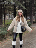 Krznene jakne Ženske 2023. Jesen Zima Lažni vuneni O-izrez Ženski kaput s jednorednim kopčanjem Ženski kaput Sveobuhvatna ležerna ženska odjeća