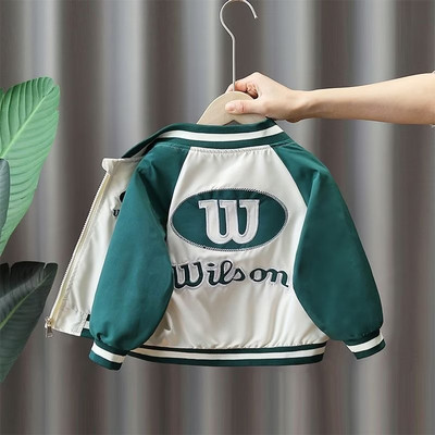 Detská ležérna baseballová uniformná bunda pre chlapcov, jarné a jesenné vrchné oblečenie, západná móda pre bábätká, chlapčenská bunda, móda 2023, nové