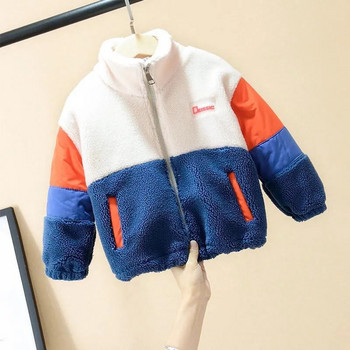 Boys Lamb Fleece Coat 2023 New Children\'s Baby Fashion Fashion Polar Fleece βελούδινο παχύρρευστο παλτό Χειμερινά ρούχα\'