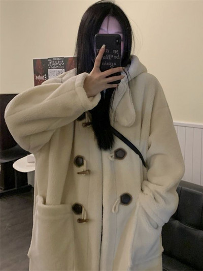 Palton largi, căptușit din cașmir plus catifea, pentru studenți, haină caldă din bumbac coreeană Jachetă căptușită cu bumbac Tide toamna și iarna