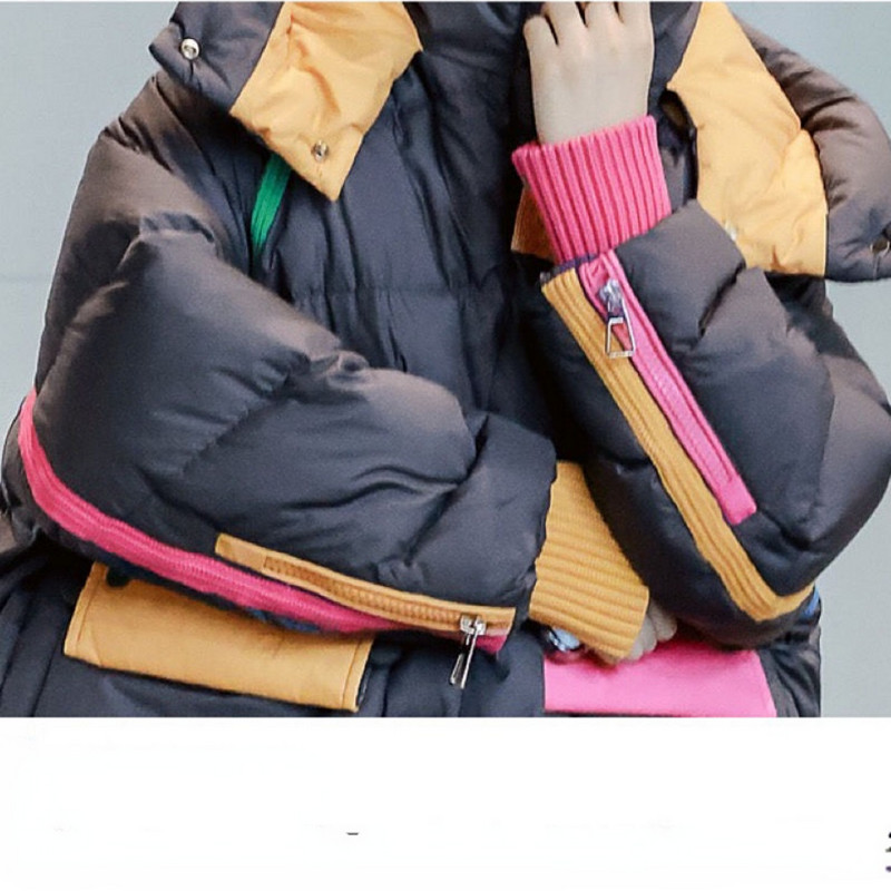 Mantoane noi de iarnă pentru femei Jachetă din bumbac Parka cu mânecă lungă Topuri cu glugă Jachete supraîncălzite Moda coreeană Brand oversize lejer