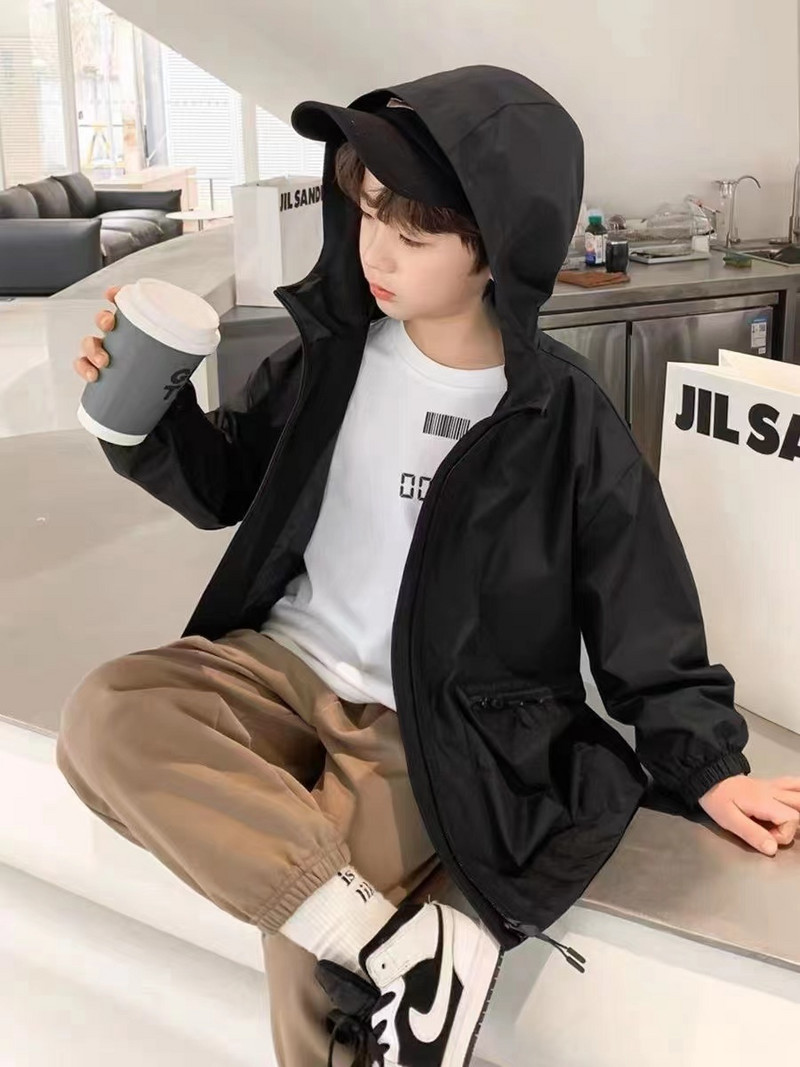 Nauji berniukiški švarkai, vaikiški paltai, madingi viršutiniai vaikų drabužiai, 2023 m. pavasaris ruduo 2023-007