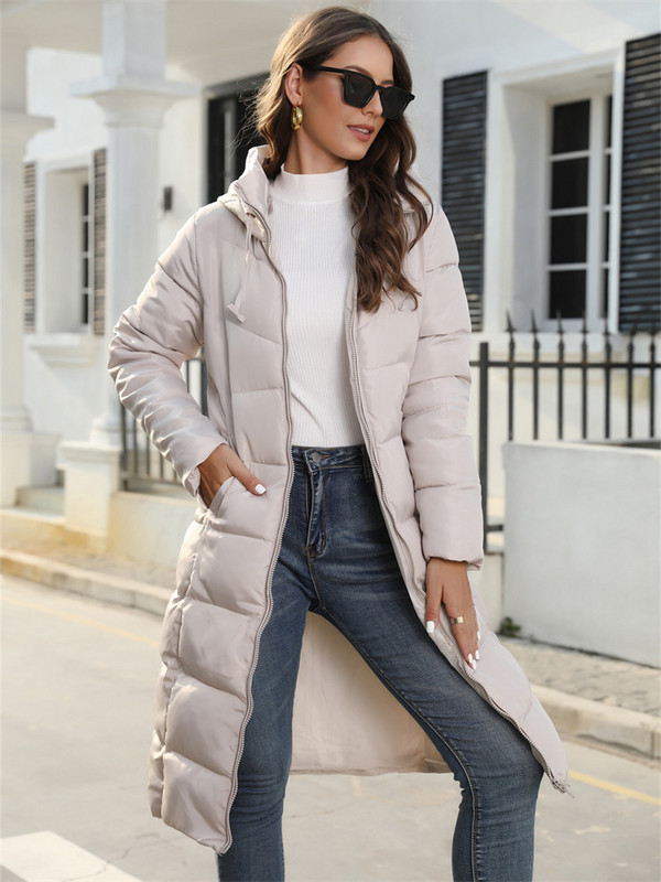 Palton din bumbac femei kaki S-4XL parka lungă subțire cu glugă 2023 primăvară nouă modă temperament căldură haină de iarnă îmbrăcăminte feminină