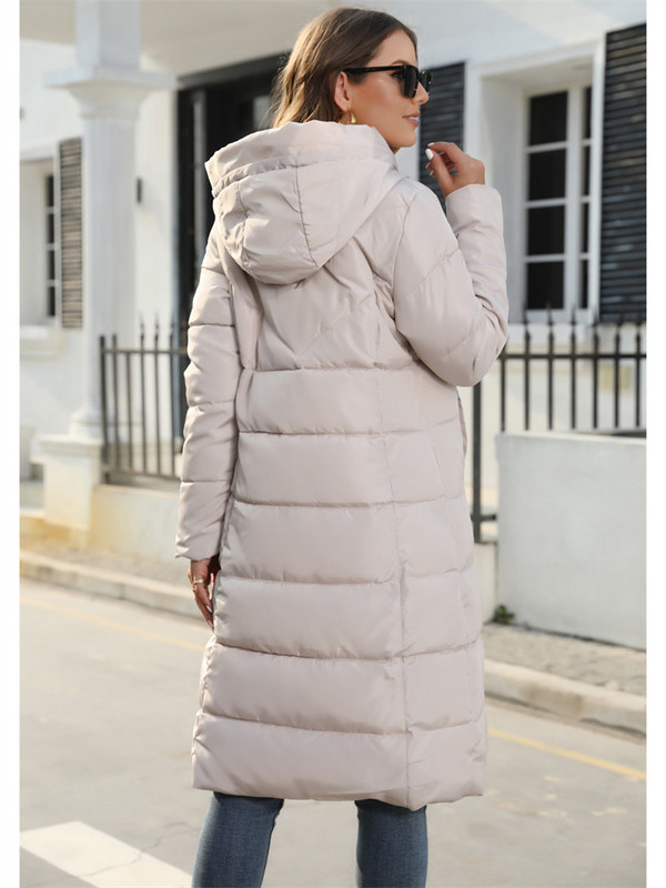 Palton din bumbac femei kaki S-4XL parka lungă subțire cu glugă 2023 primăvară nouă modă temperament căldură haină de iarnă îmbrăcăminte feminină