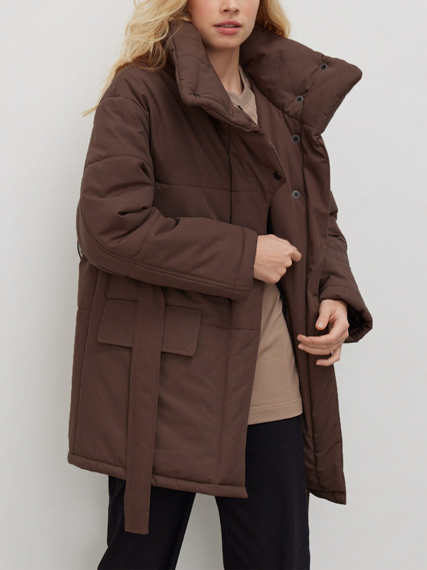 Jachetă de damă, haină de bumbac, toamnă/iarna 2023, nou în talie, cu nasturi neregulați, parka lungă pentru damă de birou.