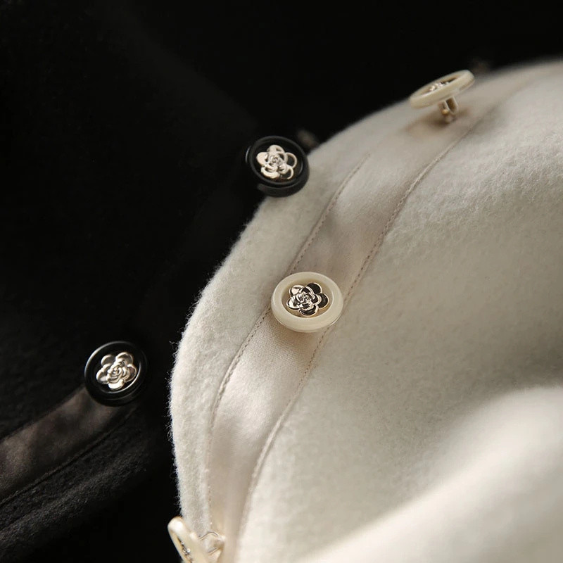 2022, nouă primăvară, toamnă, jachetă de lână pentru femei, cu un singur piept, subțire, guler în picioare, cu mânecă lungă, haină scurtă de lână, îmbrăcăminte exterioară Lady C