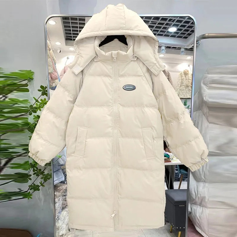 2023. gada jauns dūnu kokvilnas mētelis Sieviešu silta jaka ar kapuci, kokvilnas polsterēta jaka, gara ziemas pufera parki Bieza silta kokvilnas vēja necaurlaidīga virsjaka