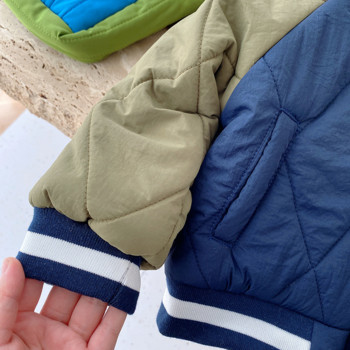 Зима 1-7 години Памучно топло бейзболно яке за бебе момче Детско дебело палто с цип Детски дрехи Горни дрехи за малки момчета
