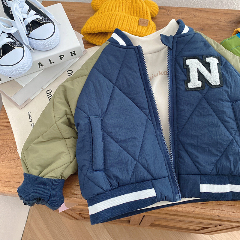 Jachetă de baseball din bumbac, iarnă, 1-7 ani, pentru bebeluș băiețel, haină groasă cu fermoar pentru copii, haine pentru copii mici, băieți, îmbrăcăminte exterioară Topuri