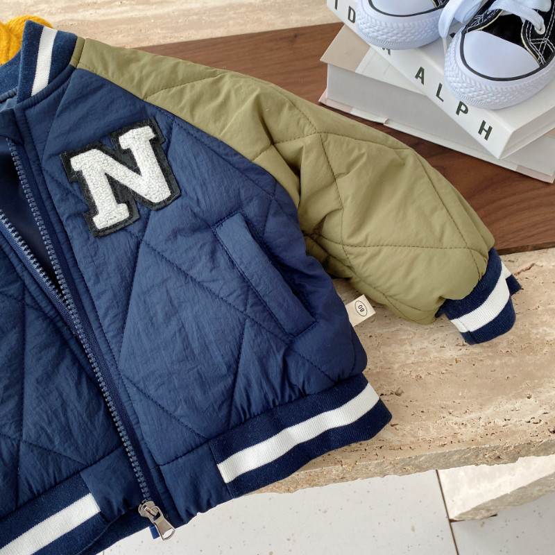 Jachetă de baseball din bumbac, iarnă, 1-7 ani, pentru bebeluș băiețel, haină groasă cu fermoar pentru copii, haine pentru copii mici, băieți, îmbrăcăminte exterioară Topuri