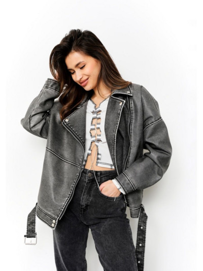 Sieviešu klasiska moderna ādas jaka