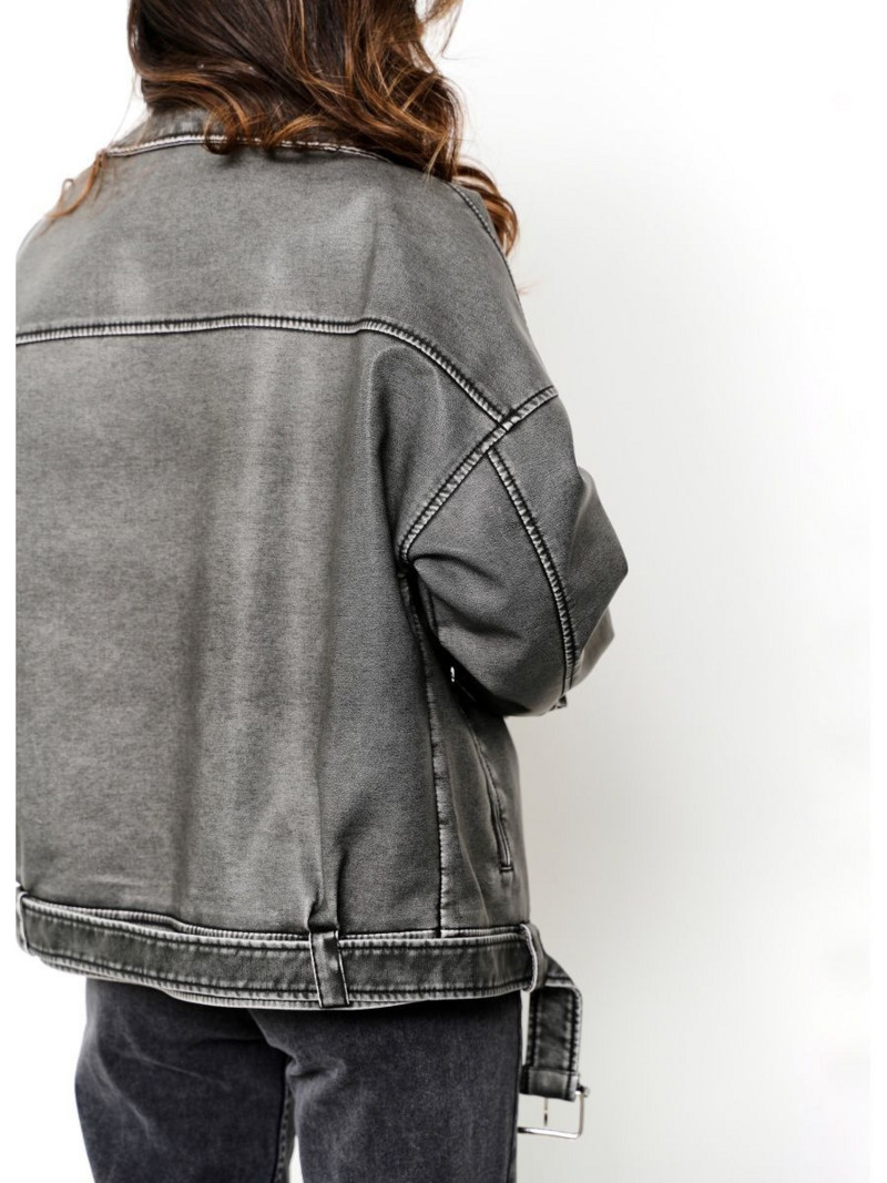 Sieviešu klasiska moderna ādas jaka