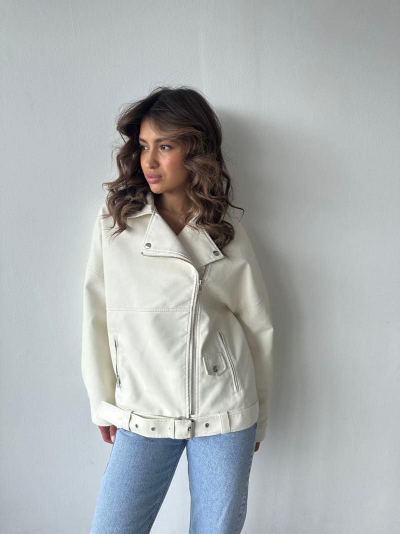 Sieviešu klasiska moderna ādas jaka