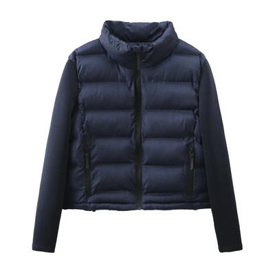 Jachete Parka dama Iarna Imbracaminte calduroasa Neagra cu fermoar Palton mozaic Dama Eleganta Moda Femeie Sacou Zatraf Mantoane Topuri