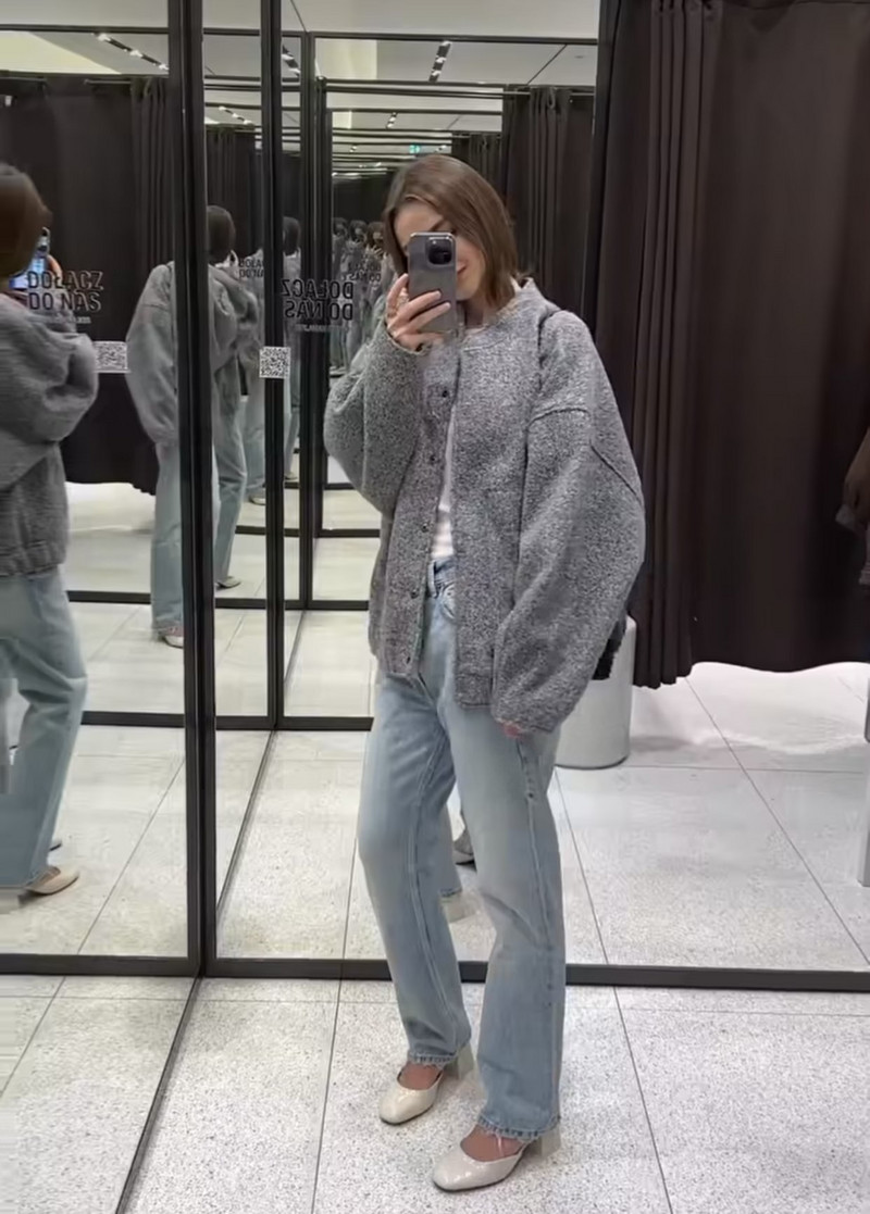 SLTNX 2023 modes jakas sievietēm rudens ziemas mētelis sieviešu elegants ikdienas brīvs jaka ar kabatām Sieviešu jauni virsdrēbes