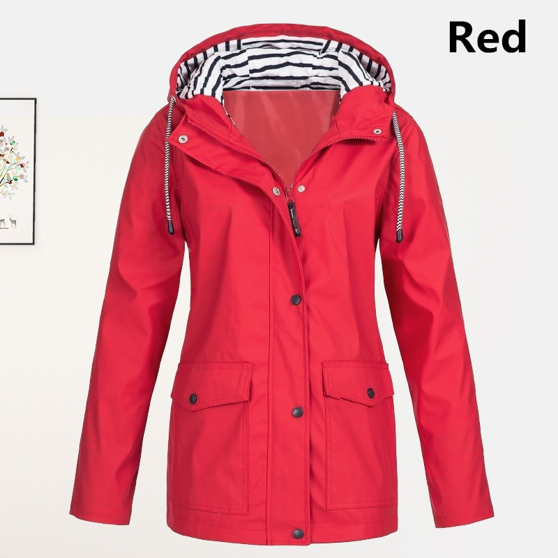 Madinga moteriška vandeniui atspari striukė nuo lietaus Vienspalvė moteriška rudens ir pavasario lauko alpinizmo lengvi lietpalčiai