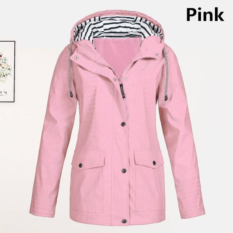 Madinga moteriška vandeniui atspari striukė nuo lietaus Vienspalvė moteriška rudens ir pavasario lauko alpinizmo lengvi lietpalčiai