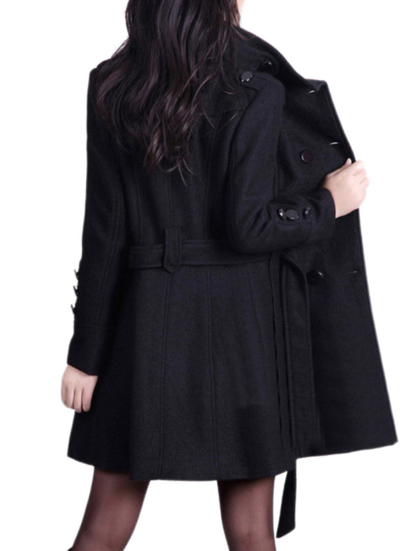 Palton 2023 pentru femei, toamnă iarnă, cu mânecă lungă, cu mânecă lungă întoarsă, jachetă coreeană clasică subțire, mediu lungă