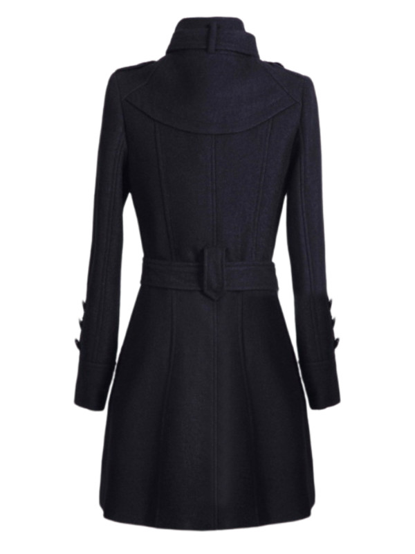 Palton 2023 pentru femei, toamnă iarnă, cu mânecă lungă, cu mânecă lungă întoarsă, jachetă coreeană clasică subțire, mediu lungă