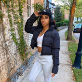 Palton puf decupat pentru femei 2021, cu fermoar, decolteu în V, cu mânecă lungă, pentru doamne, încălzit, paltoane scurte cu bule, cu îmbrăcăminte subțire, ușoară