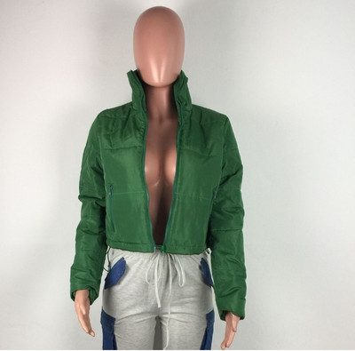 Palton puf decupat pentru femei 2021, cu fermoar, decolteu în V, cu mânecă lungă, pentru doamne, încălzit, paltoane scurte cu bule, cu îmbrăcăminte subțire, ușoară