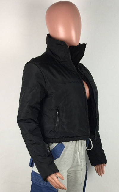 Palton puf decupat pentru femei 2021, cu fermoar, decolteu în V, cu mânecă lungă, pentru doamne, încălzit, paltoane scurte cu bule, cu îmbrăcăminte subțire, ușoară