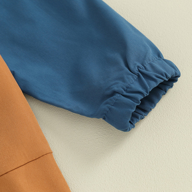 2023 4-7 ani Copii Baieți Hanorac cu mânecă lungă Pulover cu glugă Culoare contrastantă Toamna Hanorac casual Jachetă cu buzunar