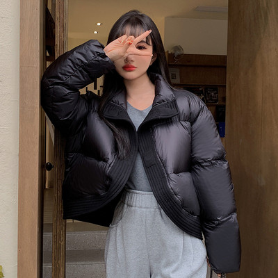 Jachetă de iarnă din bumbac cu puf de iarnă 2023. Jachetă puf pentru femei, cu mânecă lungă, talie înaltă, Y2k, haină caldă îngroșată, haine pentru femei