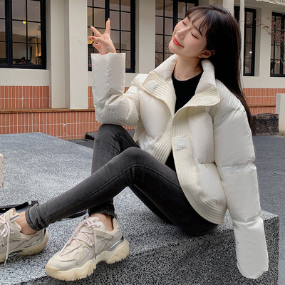 Jachetă de iarnă din bumbac cu puf de iarnă 2023. Jachetă puf pentru femei, cu mânecă lungă, talie înaltă, Y2k, haină caldă îngroșată, haine pentru femei