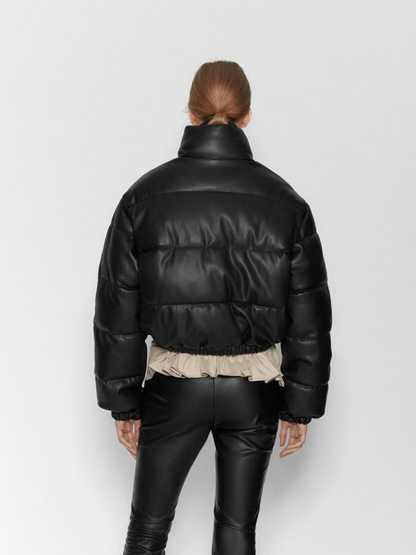 ZOKI ziemas biezas sieviešu īsas parkas siltas modes PU ādas bomber mētelis melns kokvilnas polsterēts sieviešu rāvējslēdzēja uzpūsta dūnu jaka