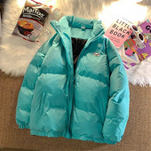 Brīvs, īss, moderns korejiešu stila vienkāršs vienkrāsains, silts ikdienas sieviešu ziemas jakas mētelis sievietēm