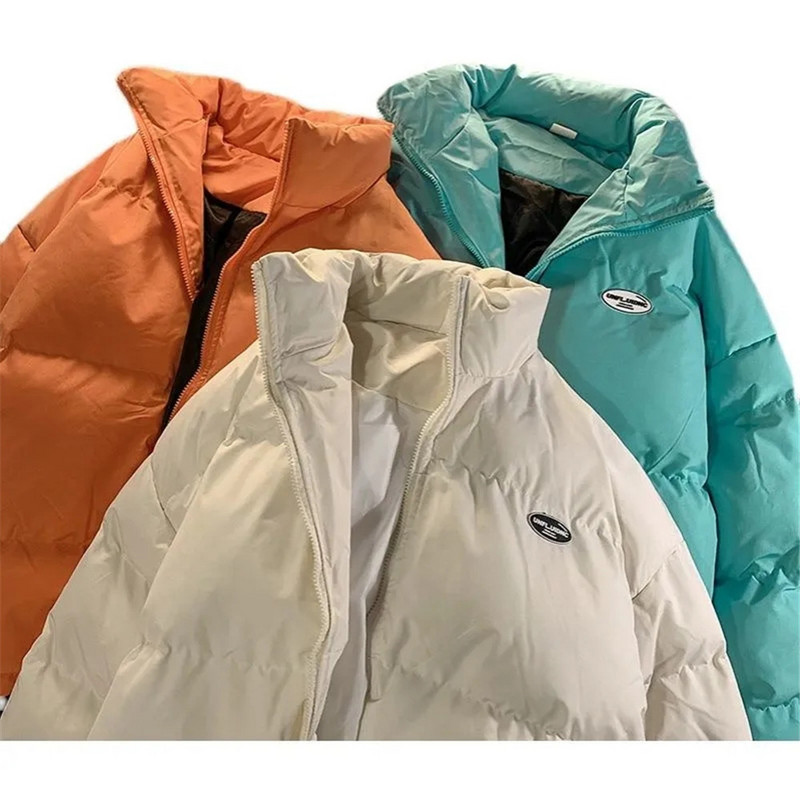 Brīvs, īss, moderns korejiešu stila vienkāršs vienkrāsains, silts ikdienas sieviešu ziemas jakas mētelis sievietēm