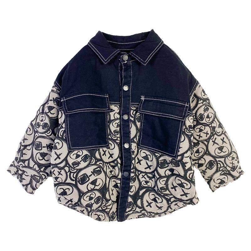 Karstā izpārdošana 2022. gada džinsa jaka zēniem Modes mēteļi Bērnu apģērbi rudens zīdaiņu meiteņu apģērbi Virsdrēbes Vēstule Džinsu jaka Mētelis